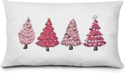 Vista 11 de KEUSPI Decoración Costera de Navidad - Fundas de almohada azules con árbol de Navidad de 12 x 20 pulgadas, fundas de almohada de Navidad
