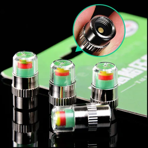 Vista 4 de 4 tapas de presión de neumáticos y 200 tapas de vástago de válvula de neumático de 32 PSI 2.2 bar TPMS Sensor de presión de neumáticos Tapones