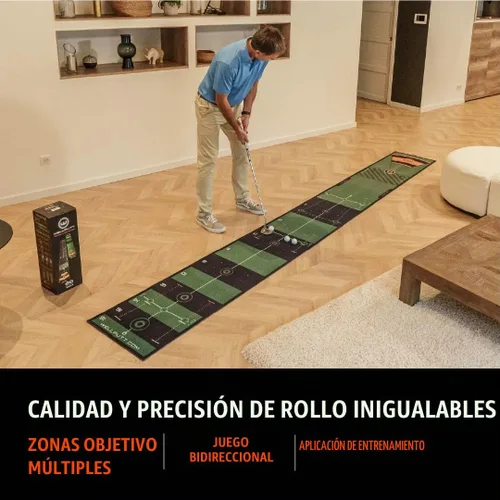 Vista 2 de WELLPUTT - Alfombrilla de entrenamiento de golf para putting - 13 pies verde