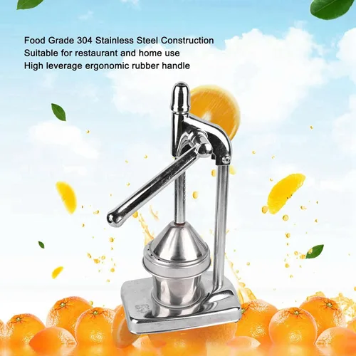 Vista 2 de Exprimidor de limón, exprimidor de cítricos de acero inoxidable, extractor de jugo de naranja, lima y pomelo con mango ergonómico para cítricos