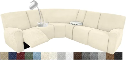 Vista 107 de Fundas impermeables de sofá reclinable modular para sofás reclinables, lavable en forma de L, para perros, fundas elásticas para sofá reclinable