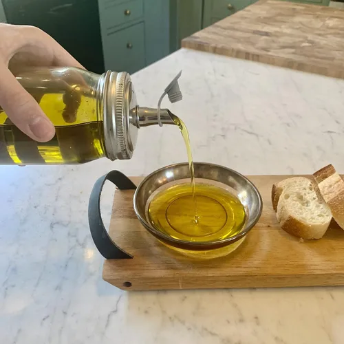 Vista 5 de Jarware Stainless Steel Oil Cruet Lid, Regular Mouth Mason Jar Spout Lid Stainless Steel Mason Jar Salad Dressing Lid Olive Oil Pour Spot For