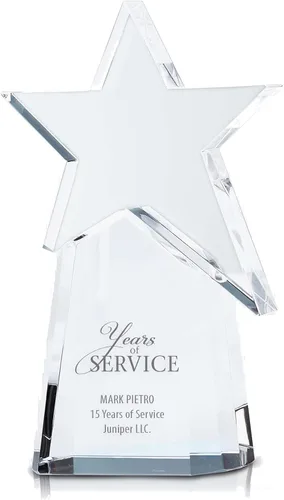 Vista 8 de Baudville Trofeo de cristal grabado del pilar del éxito Quick Star