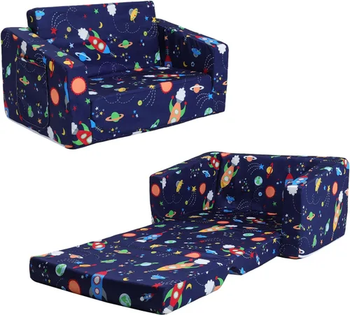 Vista 9 de Sofá plegable para niños 2 en 1 sofá convertible para niños a tumbona Animales (Animals)