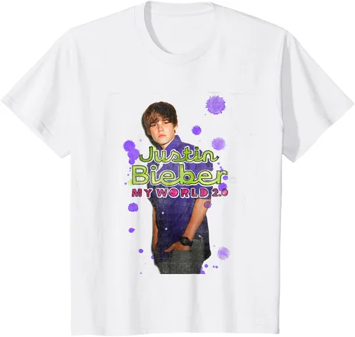 Vista 3 de Camiseta blanca oficial de Justin Bieber My World 2.0