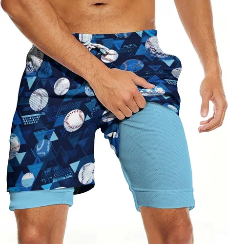 Vista 26 de CHILL·TEK Traje de baño para hombre con forro de compresión de secado rápido 2 en 1, traje de baño para playa