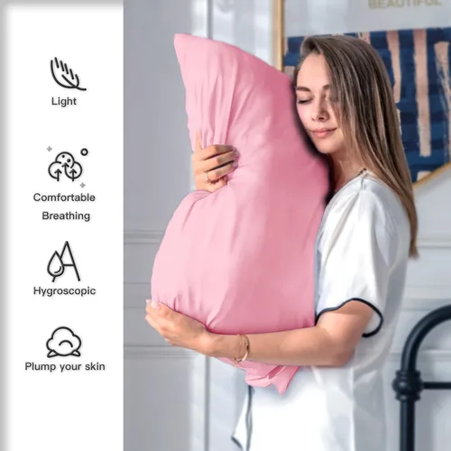 Vista 20 de Funda de almohada de seda para cabello y piel, suave, transpirable y sedosa, juego de fundas de almohada 100% tamaño estándar de 2 piezas, fundas