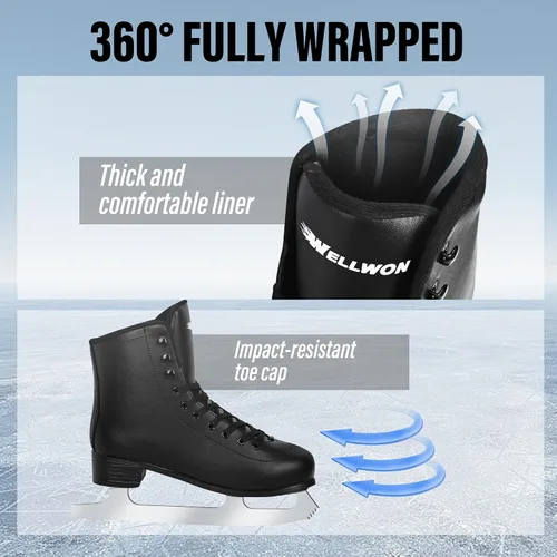 Vista 6 de Ice Skates for Women, Adult Figure Skates for Men, Figure Skating Shoes with Velvety Lining for Indoor& Outdoor Rink,Ice Skates Size 5 6 7 8 9 10 11