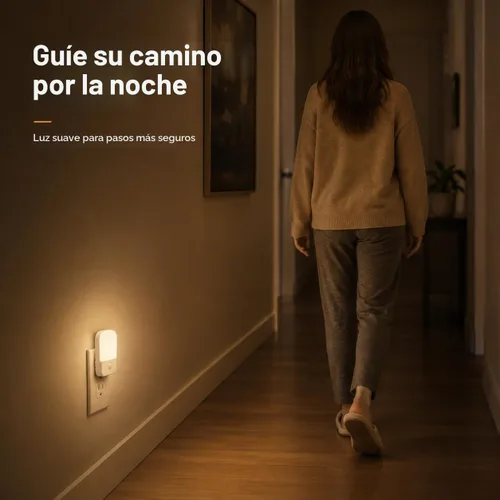 Vista 8 de Las luces nocturnas se enchufan en la pared del sensor del atardecer al amanecer