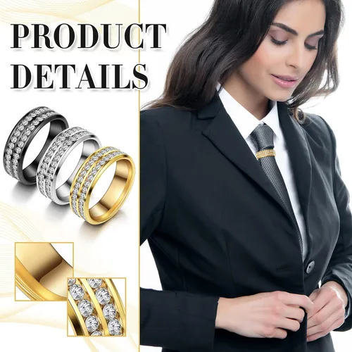 Vista 3 de 3 piezas de anillo de corbata para hombre, anillo de corbata para corbatas de cuello, accesorios con caja para regalo de joyería de boda