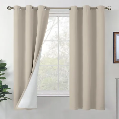 Vista 33 de BGment Cortinas opacas cortas de 30 pulgadas de largo, 2 paneles de cortinas 100% de oscurecimiento de la habitación para ventanas pequeñas