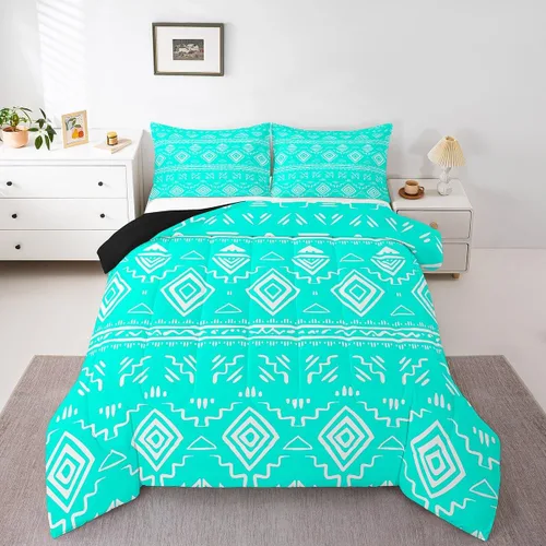 Vista 19 de Erosebridal Southwestern - Juego de edredón tamaño individual, diseño étnico étnico, geométrico, bohemio, azteca, para niños, adolescentes, adultos