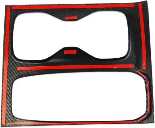Vista 6 de Cubierta de panel de portavasos para consola central de fibra de carbono para Nissan Frontier 2022-2026