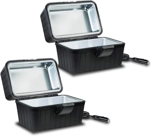 Vista 8 de Zento Deals Lonchera térmica – Mini calentador eléctrico portátil de 12 V para alimentos de coche – Perfecto para viajes al aire libre, camping