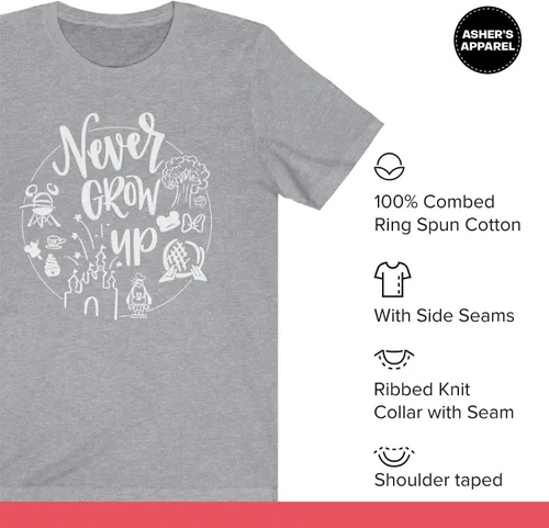 Vista 6 de Never Grow Up Shirt Camisa para mujer Camisa unisex Linda camisa para vacaciones