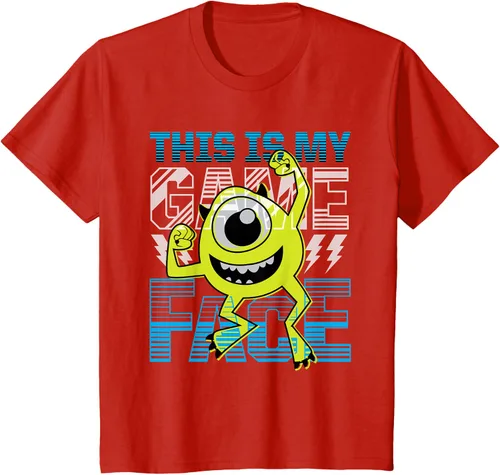 Vista 3 de Disney Pixar Monsters Inc. Mike Wazowski Game Face Camiseta Negro