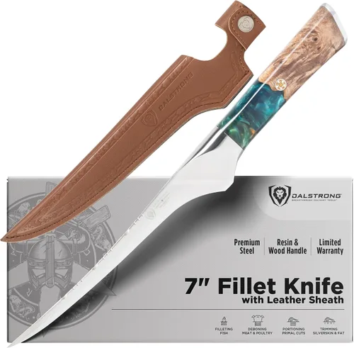 Vista 10 de Dalstrong Cuchillo para deshuesar – 6 pulgadas – Serie Valhalla – Acero 9CR18MOV HC – Cuchillo de regalo con mango de resina celestial y madera