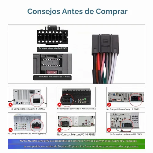 Vista 3 de Arnés de cableado estéreo de automóvil de 16 pines con caja Canbus para Toyota Camry RAV4 Corolla Tundra Highlander, compatible con amplificador JBL