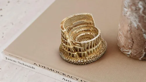 Vista 4 de TRANSGOOD Coliseo Romano Recuerdos Italianos Modelo Coliseo, Escultura de Coliseo de Tamaño Mini Resina, Arquitectura Romana Antigua, Decoración