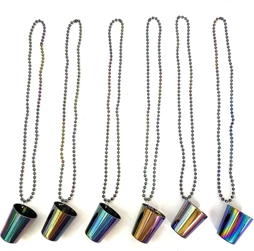 Vista 2 de Collar de cuentas de vidrio de chupito, estilo mágico de color colgante, decoración navideña (12 piezas)