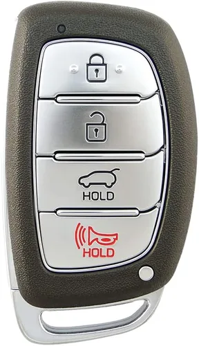 Vista 2 de A.M.E. - Funda para mando a distancia para Tucson Elantra Sonata Smart 4 botones (botón pulsador) (2 unidades, combo negro y azul)