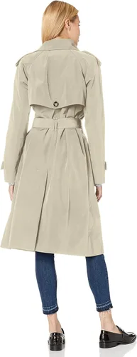 Vista 4 de London Fog Gabardina de doble botonadura de 34 para mujer con cinturón