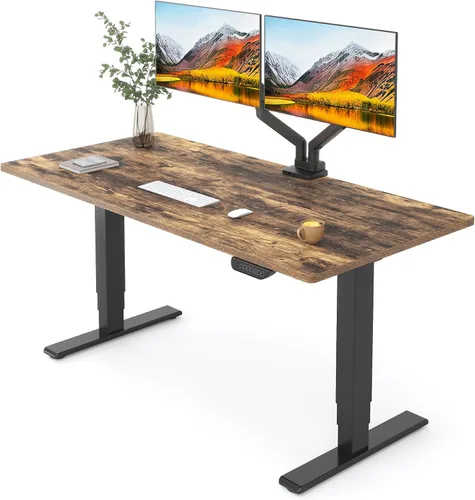 Vista 29 de FLEXISPOT E6 MAX Woodix - Escritorio de pie de madera maciza de acacia de 48 x 24 pulgadas, doble motor, resistente, capacidad de 330 libras