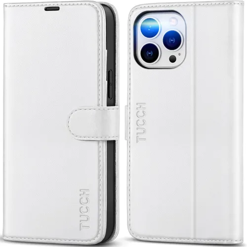 Vista 15 de TUCCH Funda tipo billetera para iPhone 13 Pro Max, con bloqueo RFID, con 4 ranuras para tarjetas, con soporte, a prueba de golpes, con carcasa