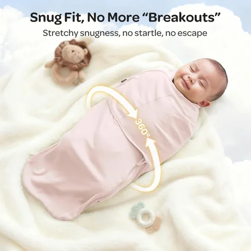 Vista 8 de Momcozy - Pañales para recién nacidos, con cierre silencioso para bebés de 0 a 3 meses Saco de dormir apto para nuevos padres, reduce el reflejo