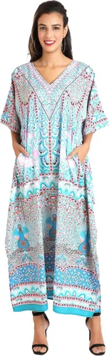 Vista 32 de Miss Lavish London - Kaftán largo para mujer - Kaftán de playa africano y kaftan moderno para fiesta y bodas 109-azul
