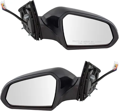 Vista 100 de TRQ Conjunto de 2 piezas de espejo lateral para conductor y pasajero, ajuste eléctrico, sin calefacción, sin memoria, color negro, compatible
