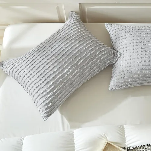 Vista 15 de WARMDERN - Fundas de almohada beige tamaño queen, fundas de almohada estándar, juego de 6 fundas de almohada de microfibra suave, textura boho