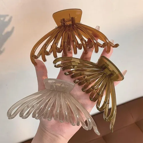 Vista 2 de Pinzas para el cabello grueso, paquete de 4 pinzas de gelatina extra grandes para mujeres, accesorios para el cabello de 4.75 pulgadas para mujeres