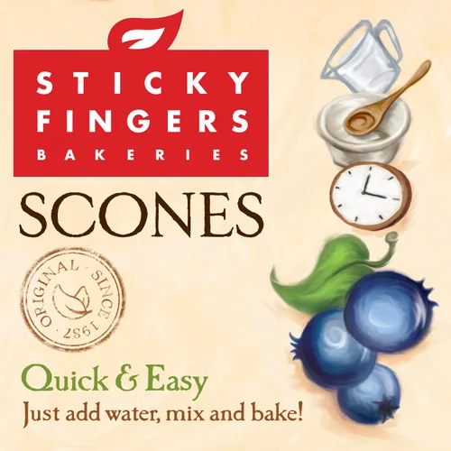 Vista 8 de Mezcla de bollos ingleses, arándanos silvestres de Sticky Fingers Bakeries – Fácil de hacer bollos ingleses recién horneados, hace 12 bollos