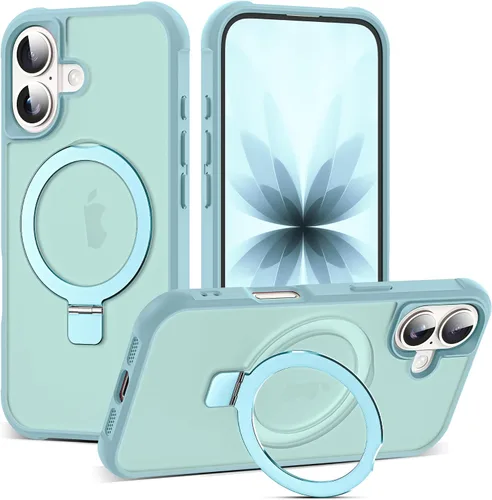 Vista 129 de SKYLMW - Funda compatible con iPhone 11 de 6.1 pulgadas, con soporte magnético invisible tipo anillo, funda translúcida de grado militar, compatible