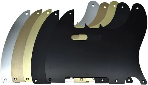 Vista 7 de KAISH Metal aluminio anodizado American Vintage 5 agujero Tele estilo Pickguard TL Pick Guard Scratch Plate para USA/México Telecaster Negro