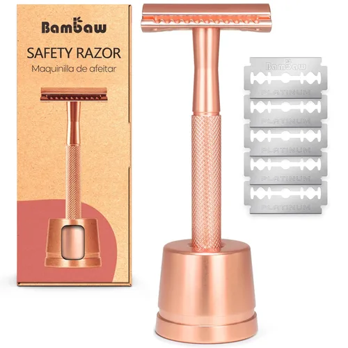 Vista 11 de Bambaw Maquinilla de afeitar de seguridad para hombres con 5 cuchillas, maquinilla de afeitar de seguridad de doble filo para hombres, maquinilla