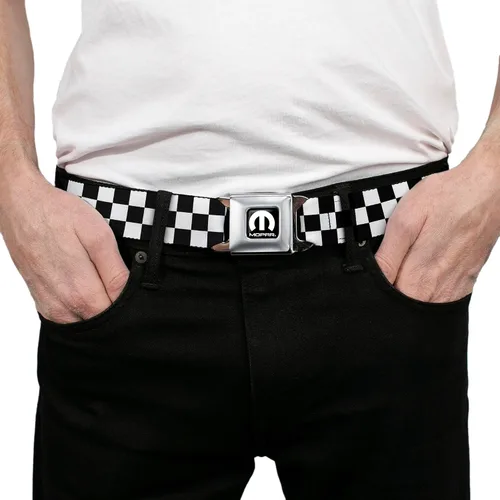 Vista 3 de Buckle-Down Cinturón de seguridad para hombre a cuadros Mpf-w20304