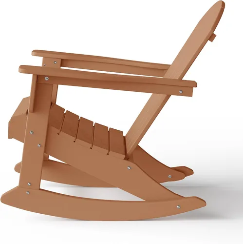 Vista 208 de WestinTrends Silla mecedora Malibu de poliéster para exterior/patio Adirondack, Negra