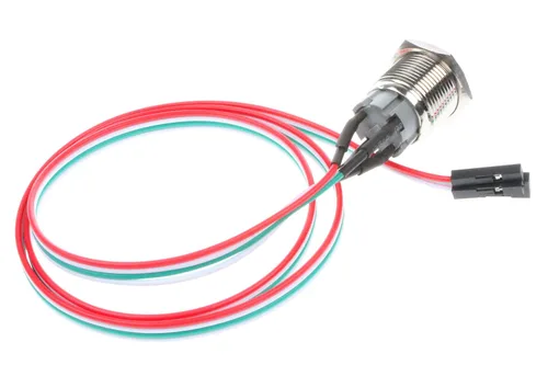 Vista 7 de Interruptor de chasis de 0.472 pulgadas, interruptor de botón de metal con cable de extensión de 22 pulgadas, rojo, amarillo, azul, verde, fuente