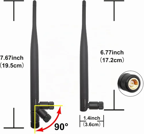 Vista 2 de Antena LoRa de 915 MHz para interiores 3dBi Ganancia Omni SMA macho + cable