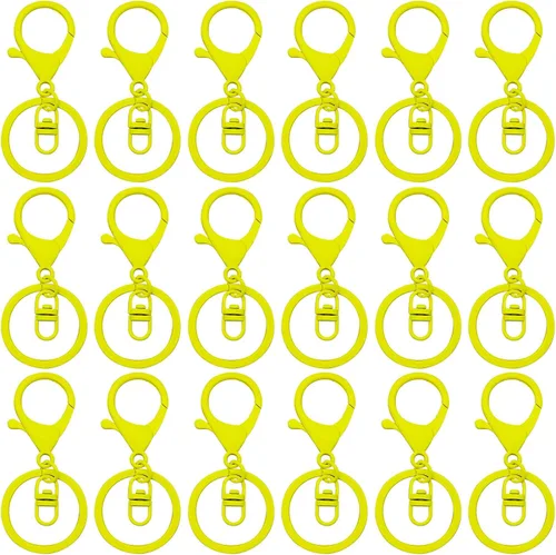 Vista 8 de 30 llaveros con cierre de langosta para hacer joyas, coloridos clips de gatillo giratorios de metal con cierres giratorios, clips de gancho, anillo
