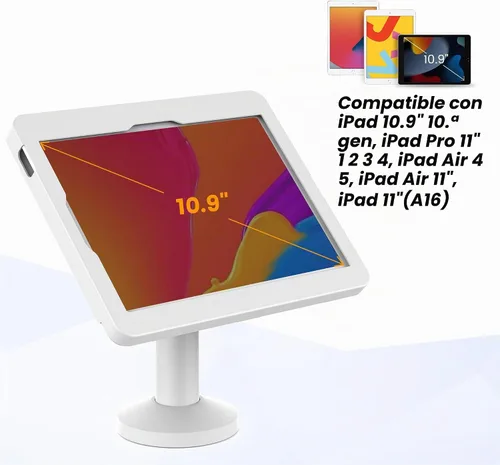 Vista 7 de Soporte para tablet de seguridad con bloqueo - Compatible con iPad 10.9", Pro 11", 1, 2, 3, 4, Air 4, 5, Air 11", iPad 11" (A16)