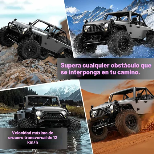 Vista 4 de HYPER GO H12Y 1/12 RC Rock Crawlers sin escobillas 4X4 para adultos, camiones RC todo terreno con ejes portal, impermeables con estuche de metal