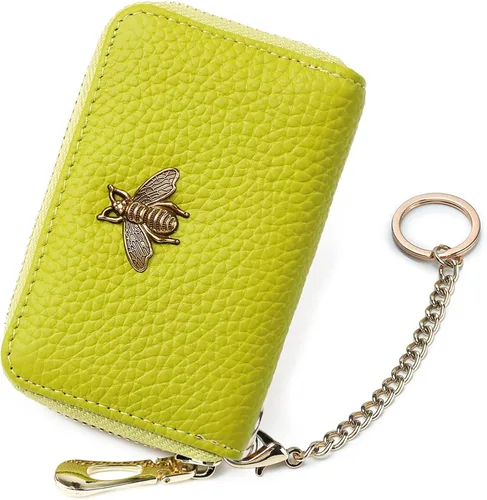 Vista 46 de imeetu Soporte para tarjetas de crédito RFID, cartera pequeña de cuero con cremallera para mujer