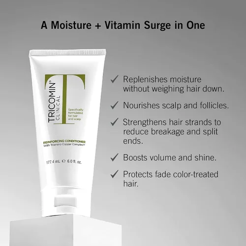 Vista 2 de NEOVA Tricomin Acondicionador Refuerzo - Fórmula rica en humedad. Refuerza y fortalece el cabello para minimizar la rotura del mechón y las puntas