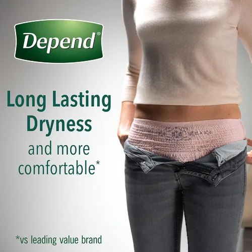 Vista 7 de Depend Ropa interior desechable de protección fresca Pretina femenina Estilo pequeño, 47915, máximo, 38 Ct