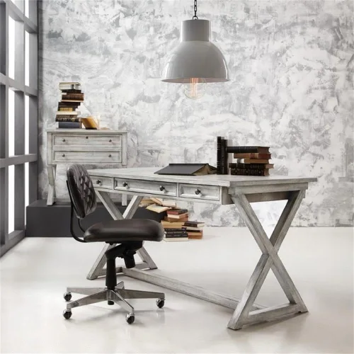 Vista 2 de Hooker Furniture Escritorio para computadora Melange Dixon en gris claro envejecido
