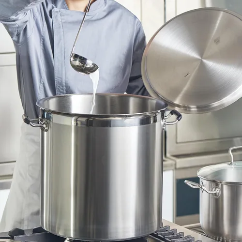 Vista 7 de CURTA Olla grande de 20 cuartos de galón con tapa, certificación NSF, olla de cocina de acero inoxidable 18/8 de 3 capas, utensilios de cocina