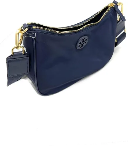 Vista 7 de Tory Burch Bolso tipo hobo de nailon para mujer, Azul Marino, M